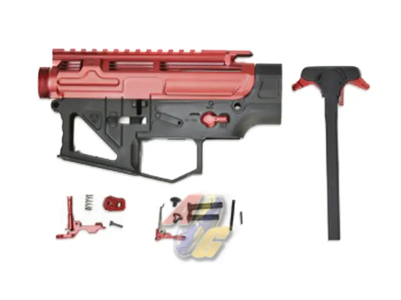 APS Milled M4 Receiver with PEW Inscription (Red/ Black)