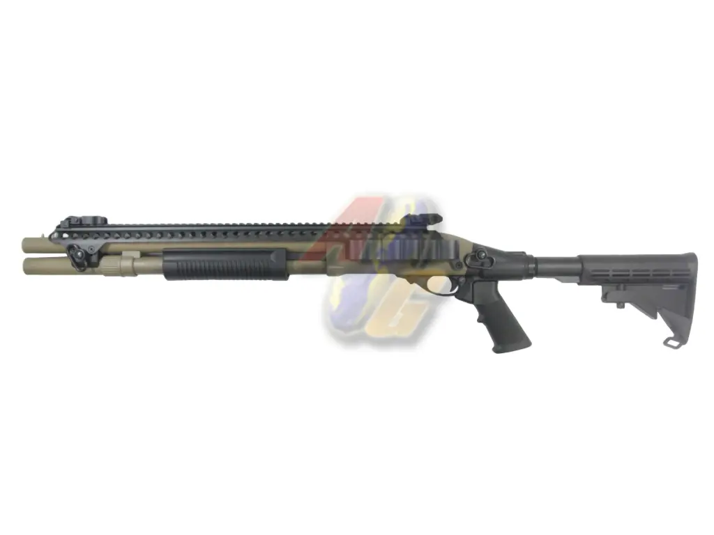 [GE-SG-M8874-TAN] Golden Eagle M870 AR Tactical Tri-Shot Gas Pump Action Shotgun - Tan