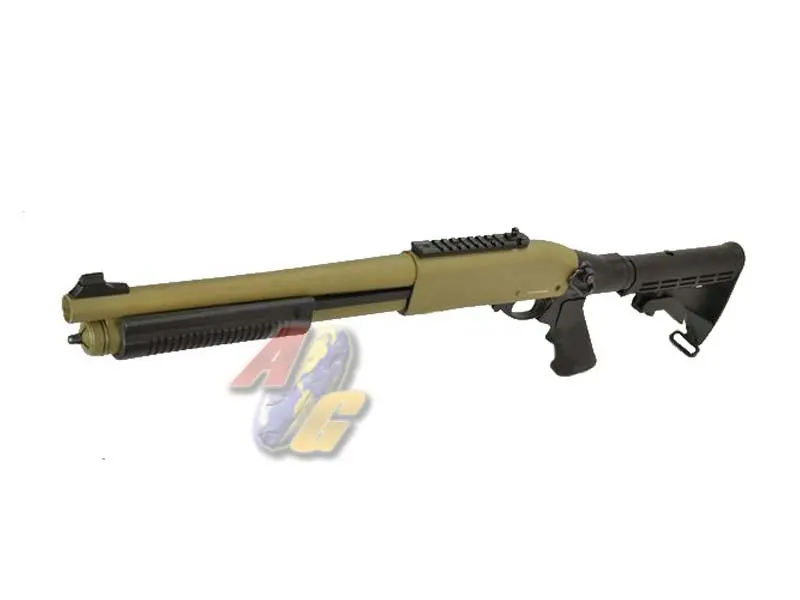Golden Eagle M870 Gas Pump Action Shotgun with A2 Style Grip - Tan