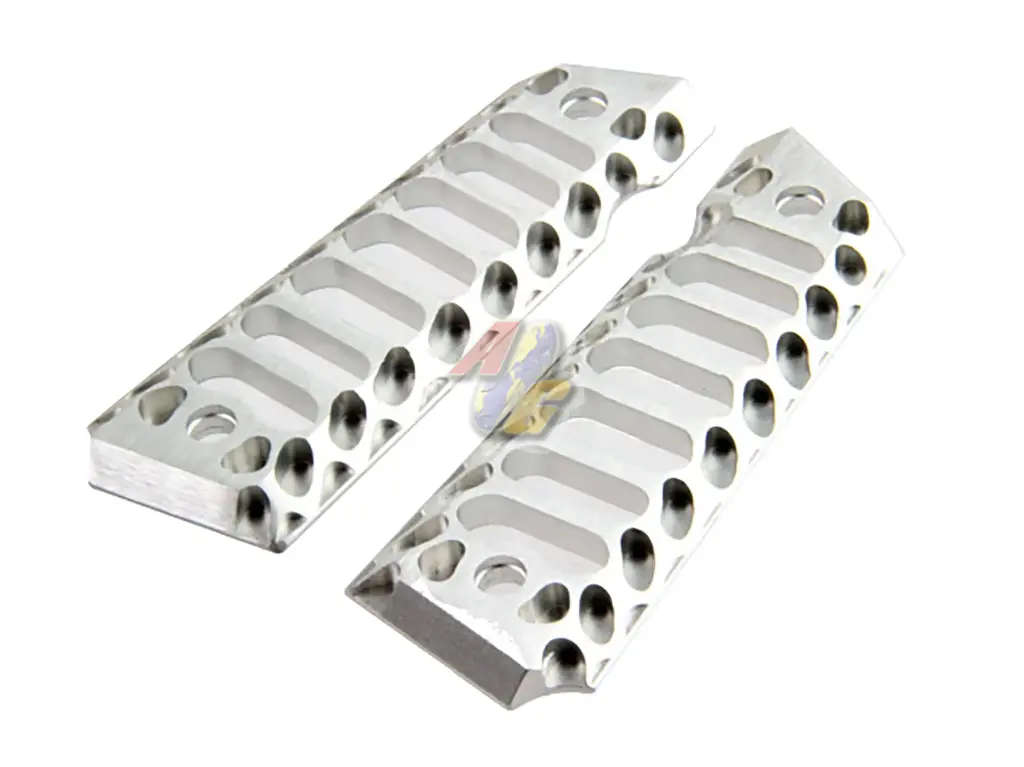 5KU Aluminum Cobra Skeleto Pistol Grip Cover For Tokyo Marui M1911 Series GBB ( Silver )