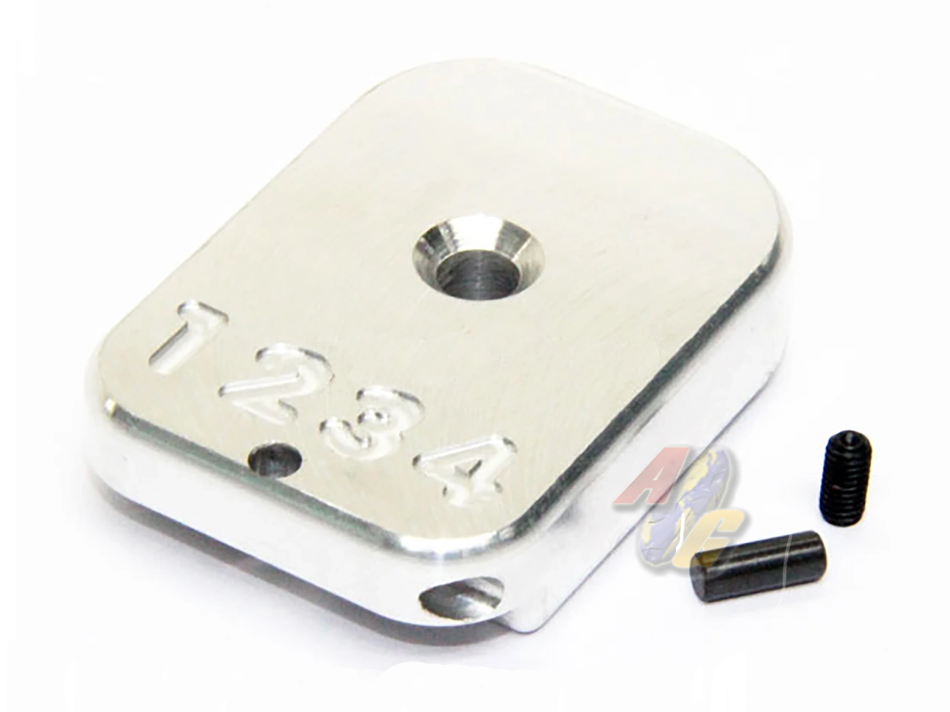 [AW-PT-0038] Armorer Works 5.1 "1234" Magazine Base for WE/ Armorer Works 5.1 GBB Series - Silver