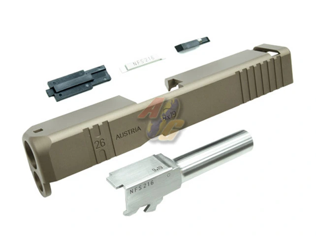 Guarder CNC Aluminum Slide and Steel Barrel Kit for Tokyo Marui G26 GBB Series - TAN