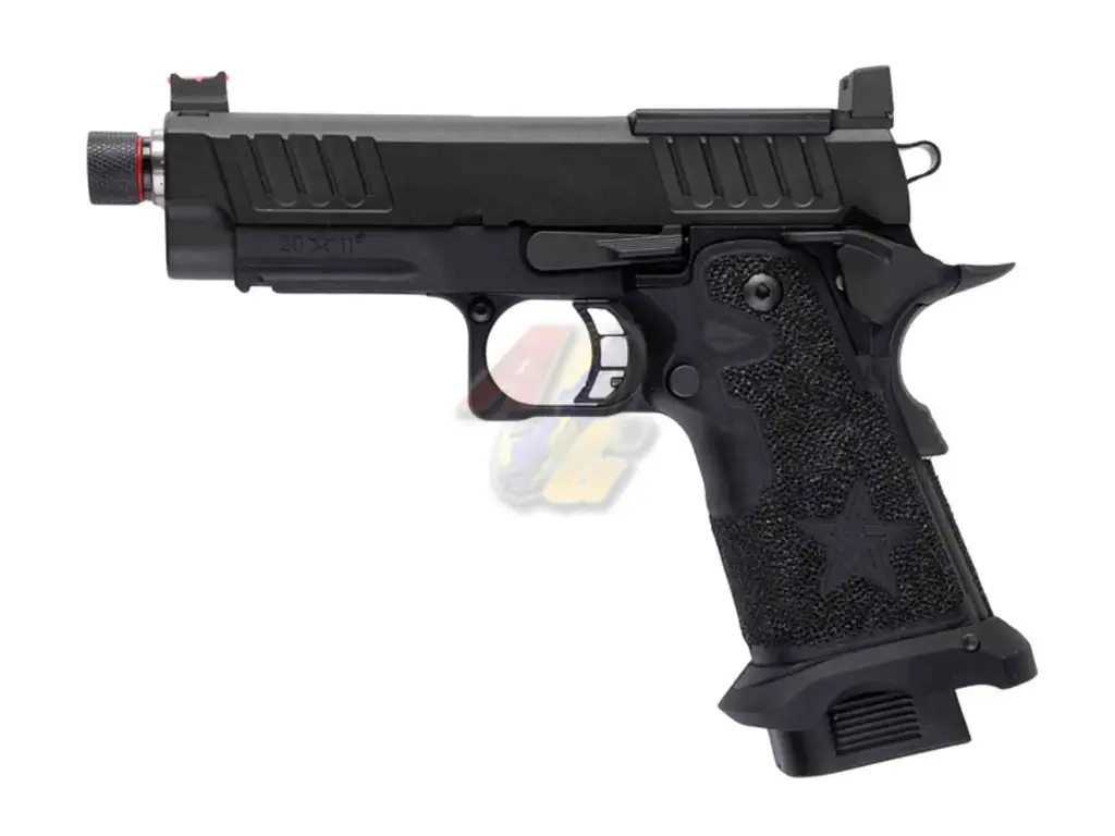 EMG 6mm Pro Shop Staccato C2 GBB Airsoft Pistol w/ Hand-Made Stippling Grip - BK (by Army Armament)