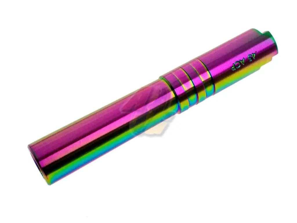 COWCOW Technology OB1 Stainless Steel Threaded 4.3 Outer Barrel - .45 Marking (Rainbow)