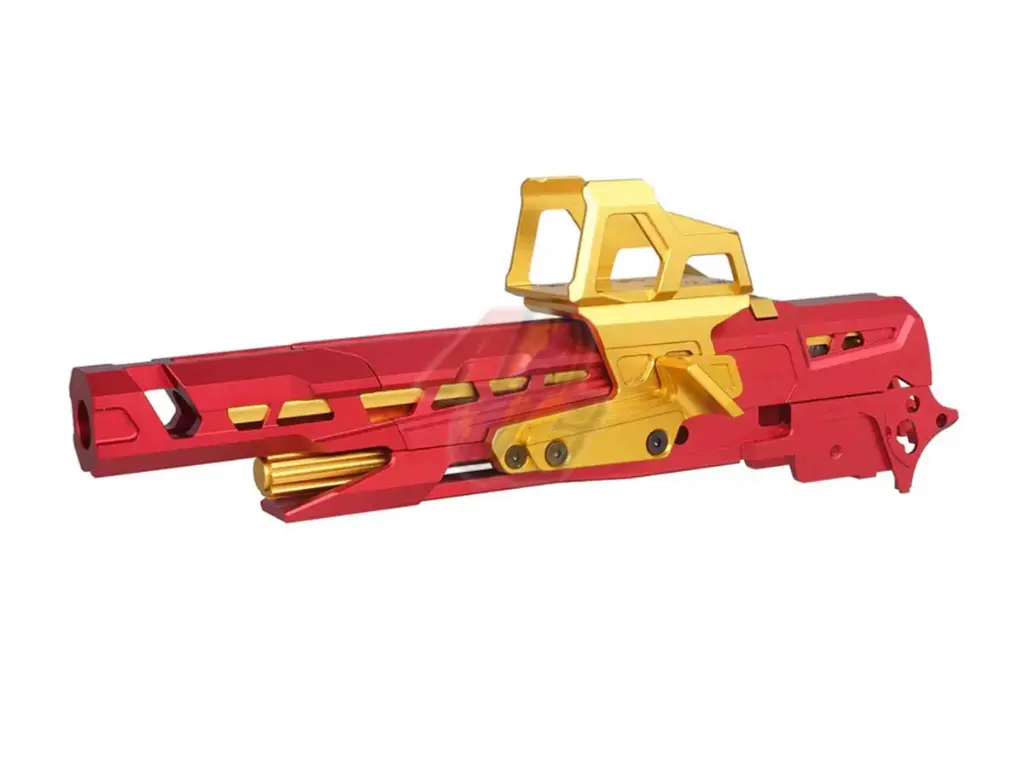 5KU CNC EX-02 Slide and Frame For Tokyo Marui Hi-Capa Series GBB (Red/ Gold)