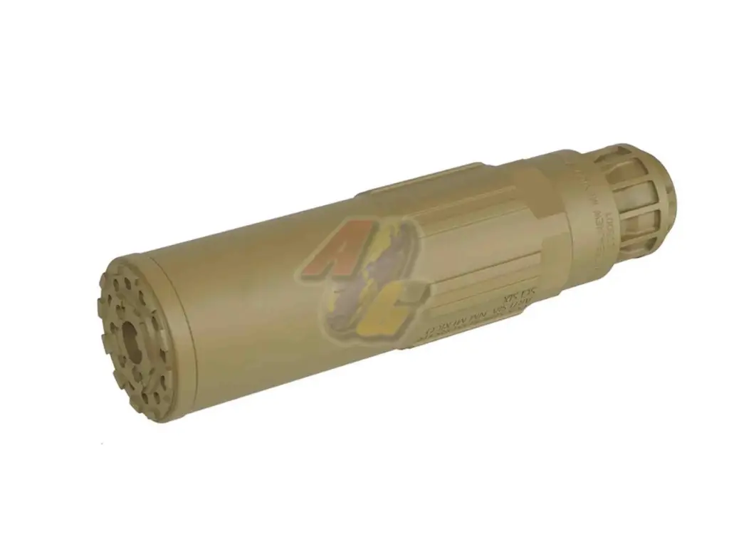 5KU CGS SCI-SIX Airsoft Suppressor with Steel Flash Hider (14mm-/ Tan)