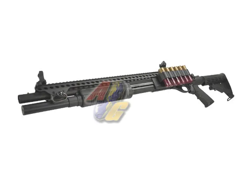 [GE-SG-8874-CO2] Golden Eagle M870 AR Tactical Tri-Shot Co2 Pump Action Shotgun - Black