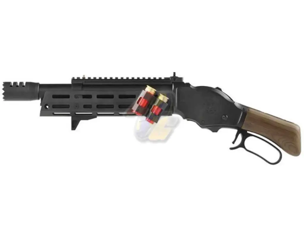 [GE-SG-AT8701] Golden Eagle Alpha Tactical Production A.T.87 Compact Shell Ejecting Lever Action Gas Shotgun - Black