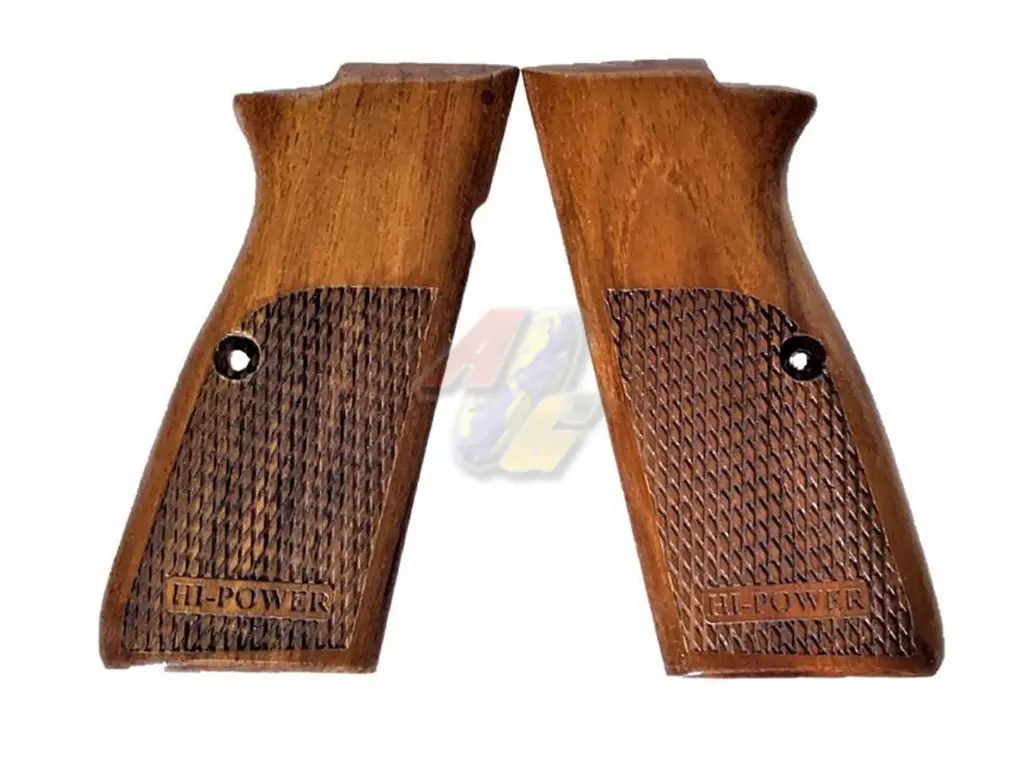 KIMPOI SHOP Hi-Power Wood Grip for Tanaka Hi-Power GBB (Type B)