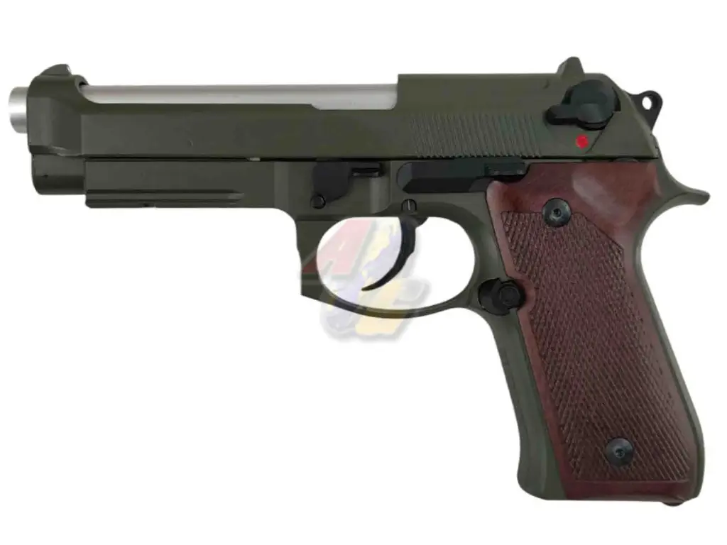 [SW-GP-SW-03W-OD] Snow Wolf Beretta M92A1 GBB (OD, Wood Grip)