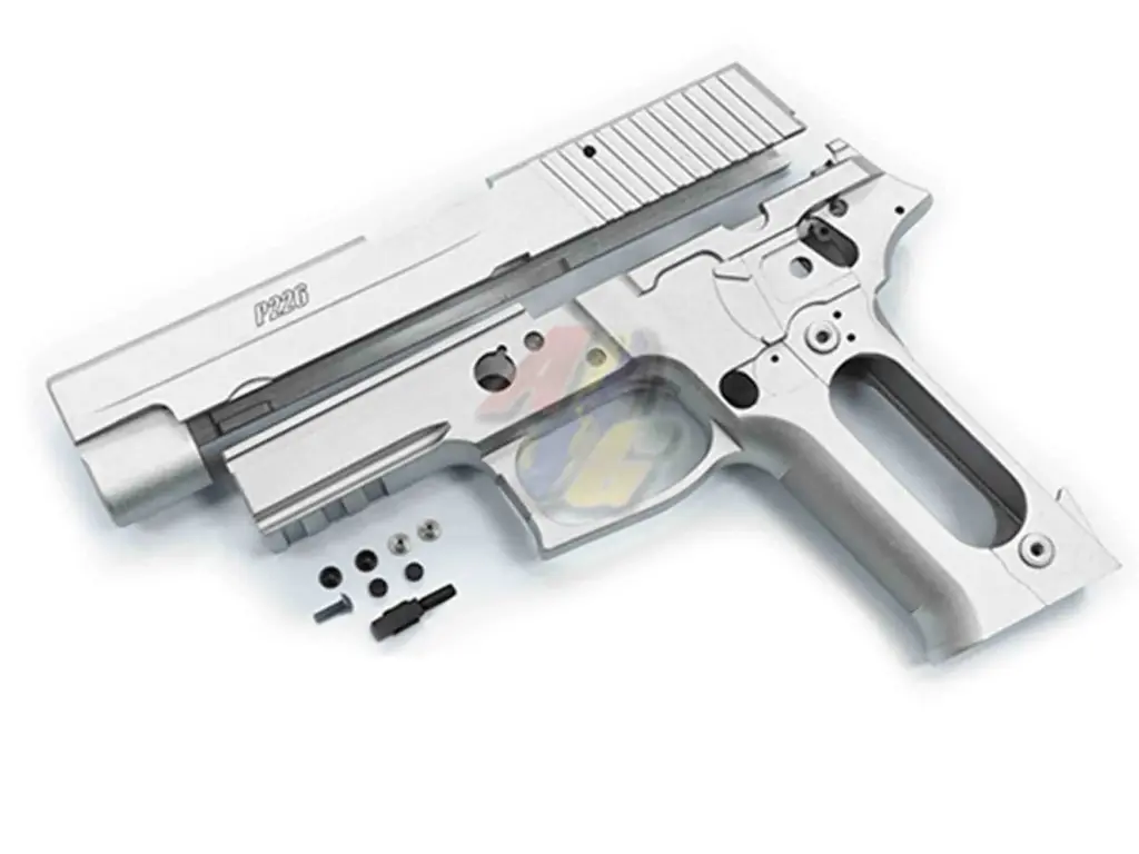 [GD-P226-15-A] Guarder Aluminum Slide & Frame for Tokyo Marui P226 GBB Series - Late Ver. Marking (Silver)