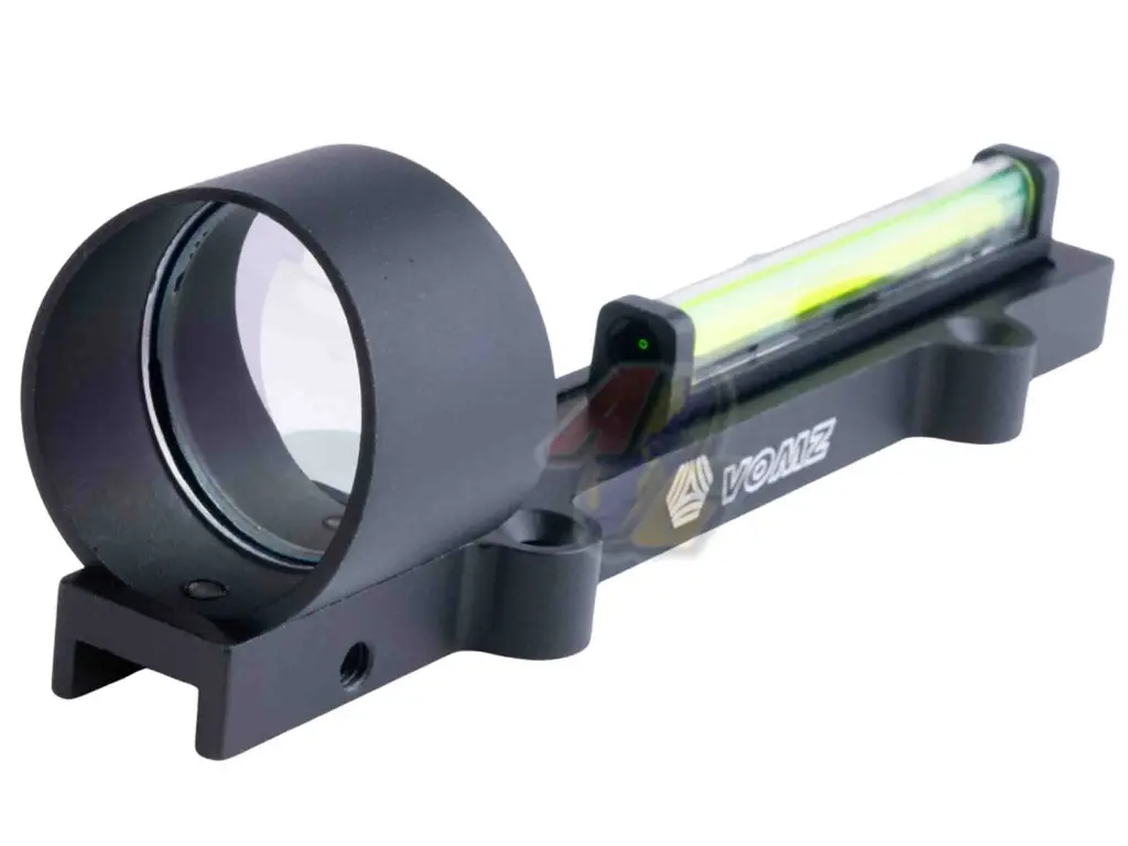 FCW 1x28mm 3MOA Dot Fiber Shotgun Sight for Tokyo Marui Saiga 12K Gas Shotgun (Green)