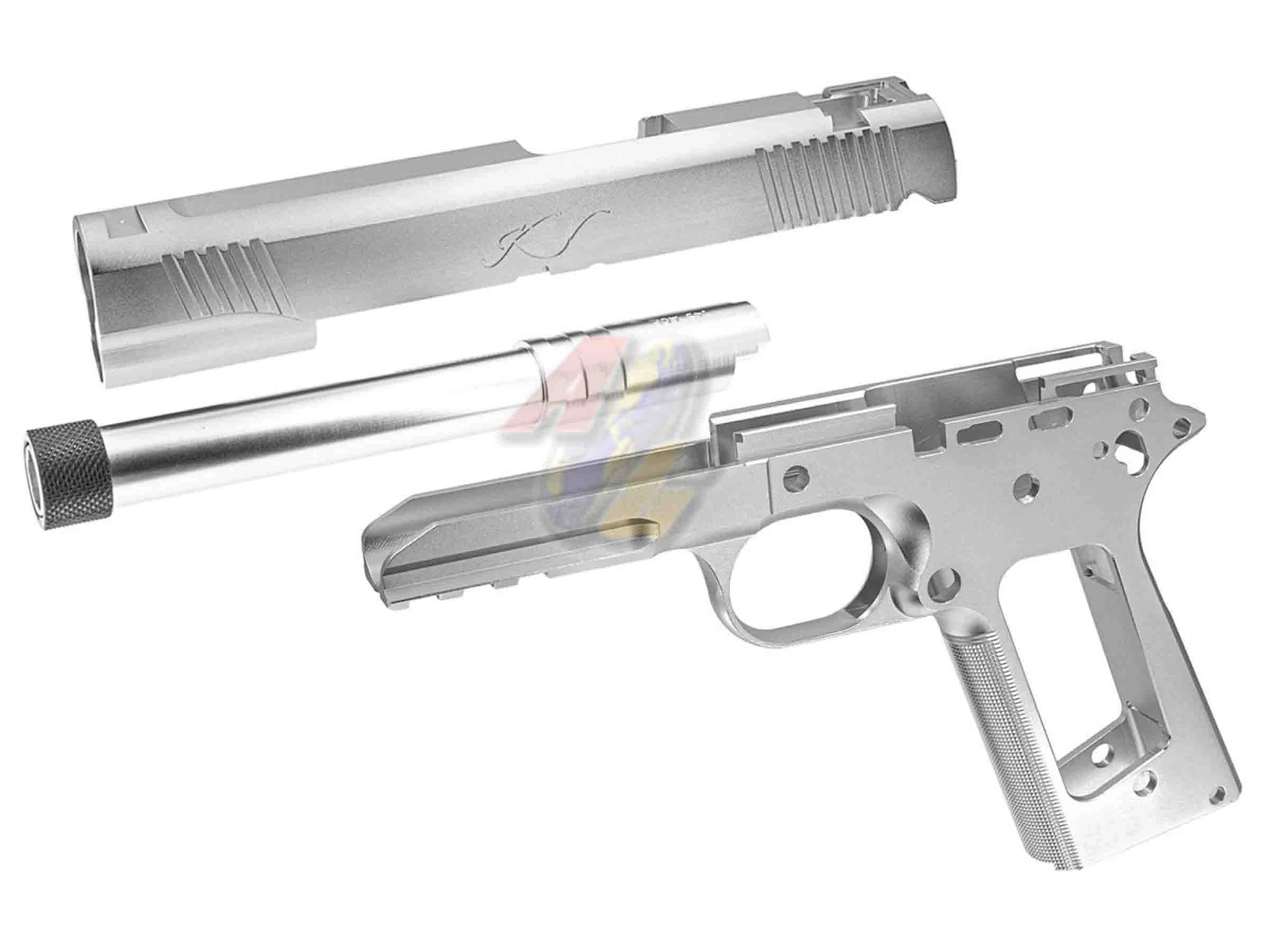 Bomber CNC Aluminum Slide & Frame "Kimber TLE/RL II (TFS)" Kit for Tokyo Marui 1911/ MEU GBB Series - Silver