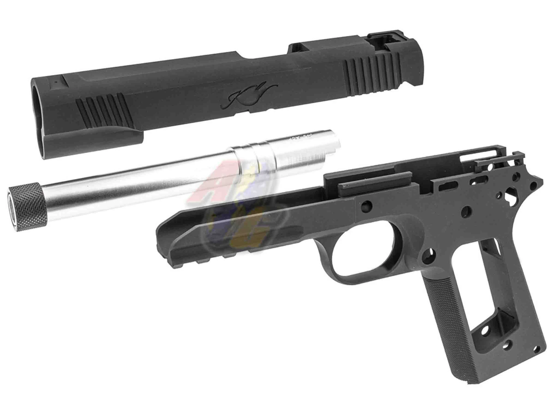 Bomber CNC Aluminum Slide & Frame "Kimber TLE/RL II (TFS)" Kit for Tokyo Marui 1911/ MEU GBB Series - Black