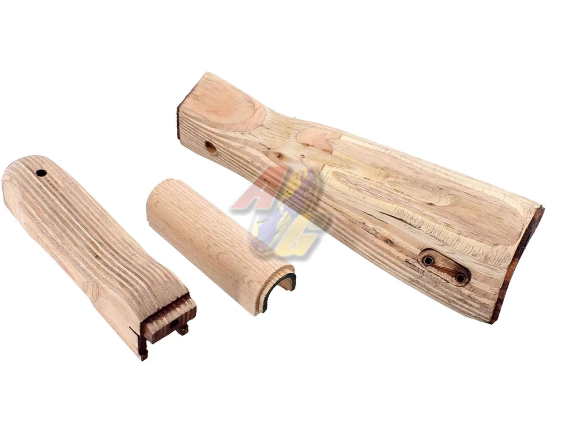 [BAX-W007E] Battle Axe AK74 AEG Real Primary Color Wood Kit Set