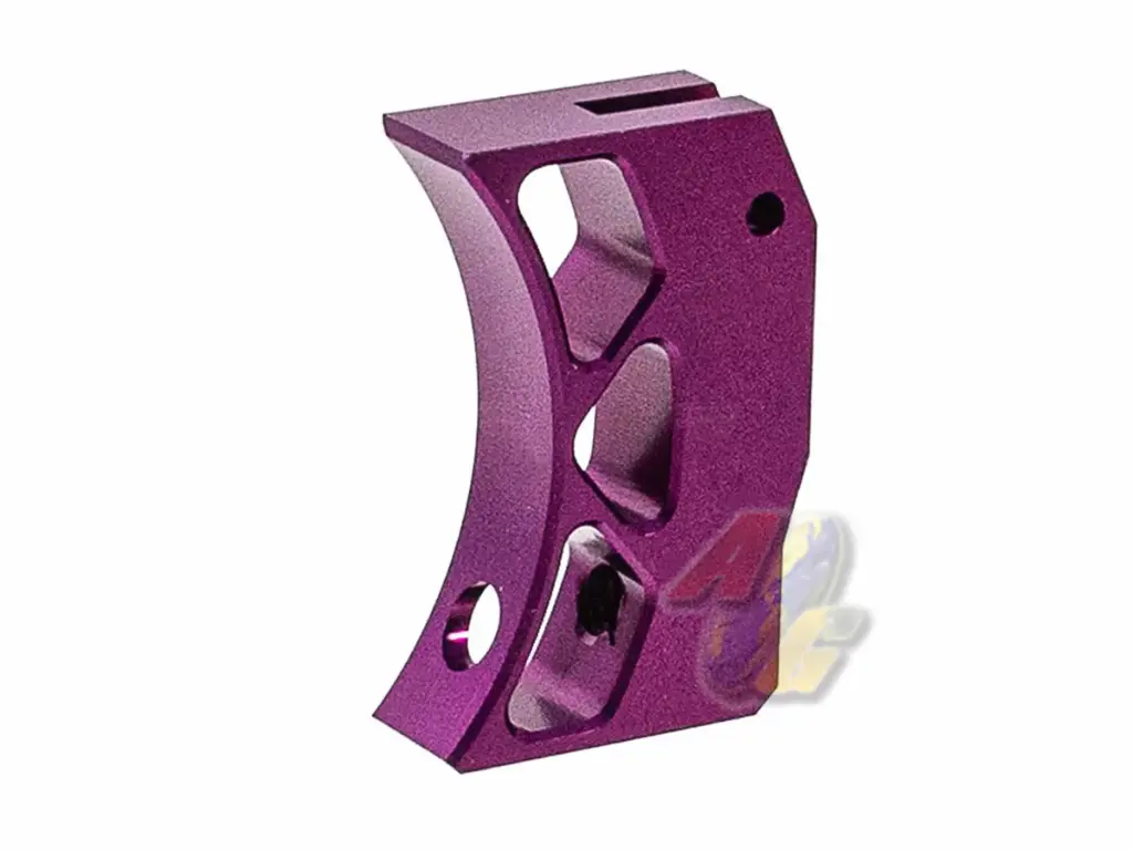 Revanchist Airsoft Aluminium Curved Adjustable Trigger for Tokyo Marui Hi-Capa Series GBB (Type E) (Purple )
