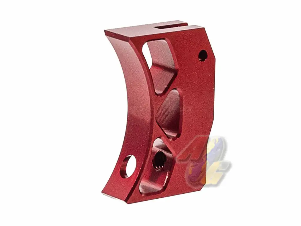 Revanchist Airsoft Aluminium Curved Adjustable Trigger for Tokyo Marui Hi-Capa Series GBB (Type E) (Red)