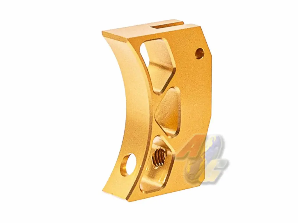 Revanchist Airsoft Aluminium Curved Adjustable Trigger for Tokyo Marui Hi-Capa Series GBB (Type E) (Gold)