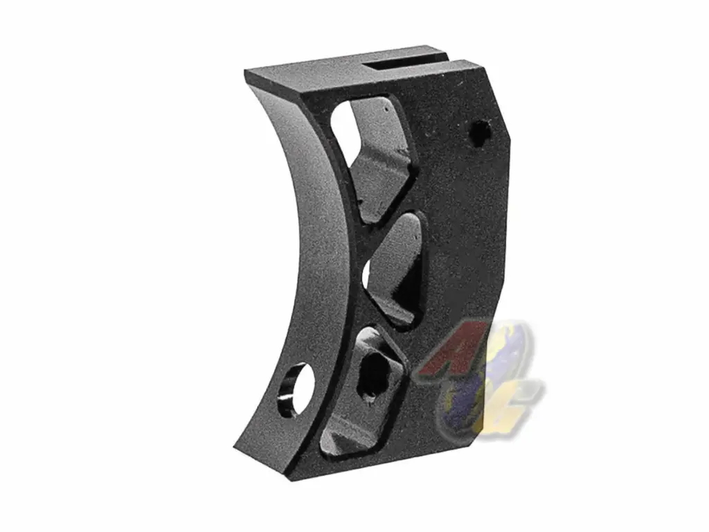 Revanchist Airsoft Aluminium Curved Adjustable Trigger for Tokyo Marui Hi-Capa Series GBB (Type E) (Black)