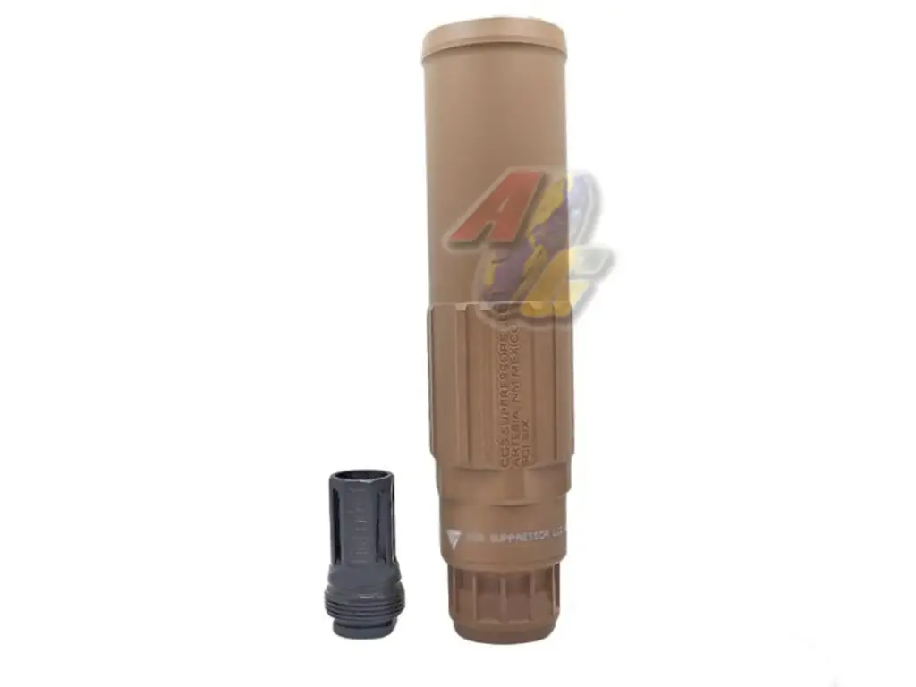 Airsoft Artisan CG SGI-6 Style Silencer with Pig Flash Hider (Tan)