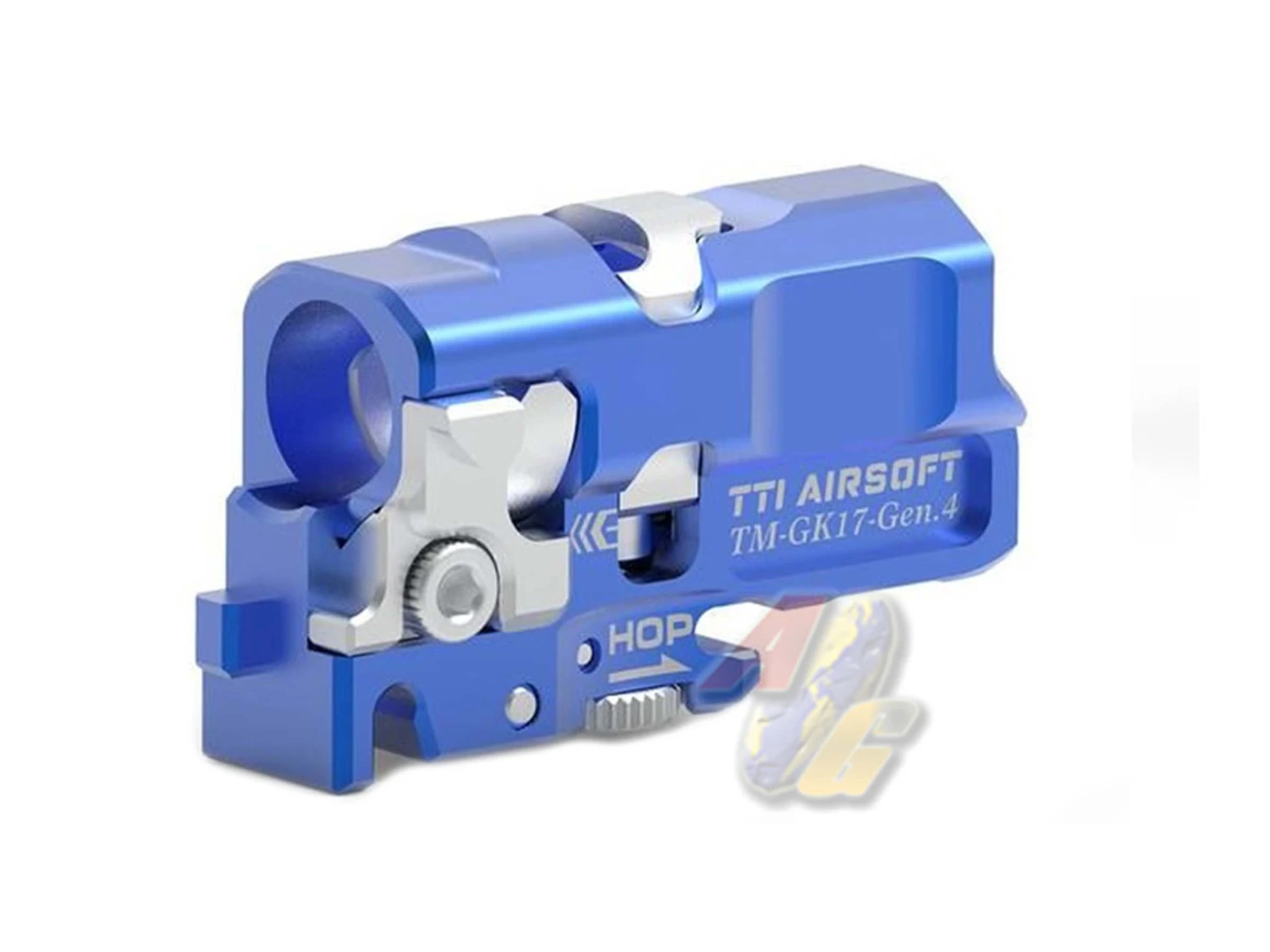 TTI Airsoft Infinity CNC Aluminum One Piece TDC Hop-Up Chamber for Tokyo Marui G17 Gen.4 GBB - Blue