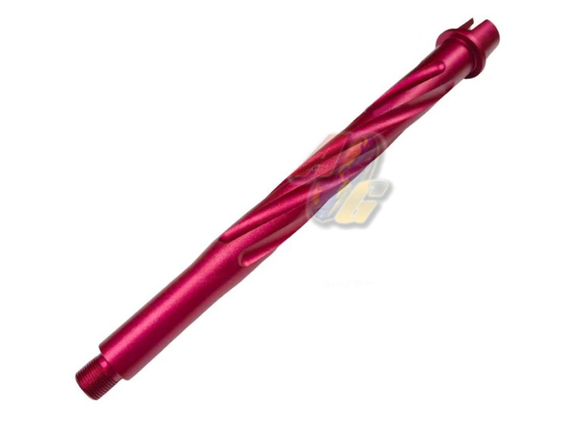 SLONG TMB CNC Aluminum 10 Inch Spiral Outer Barrel for Tokyo Marui M4 MWS GBB Series - Red