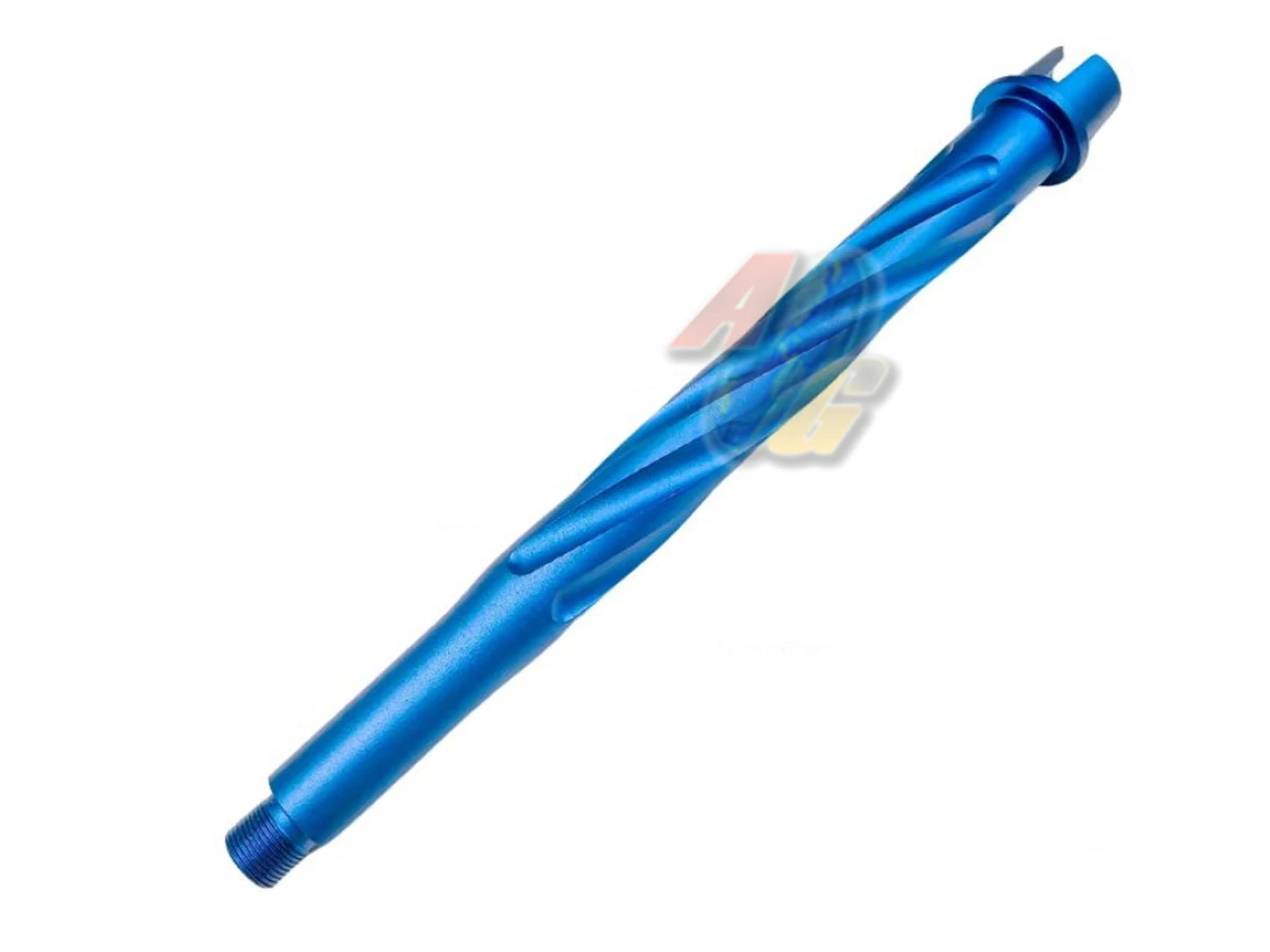 SLONG TMB CNC Aluminum 10 Inch Spiral Outer Barrel for Tokyo Marui M4 MWS GBB Series - Blue
