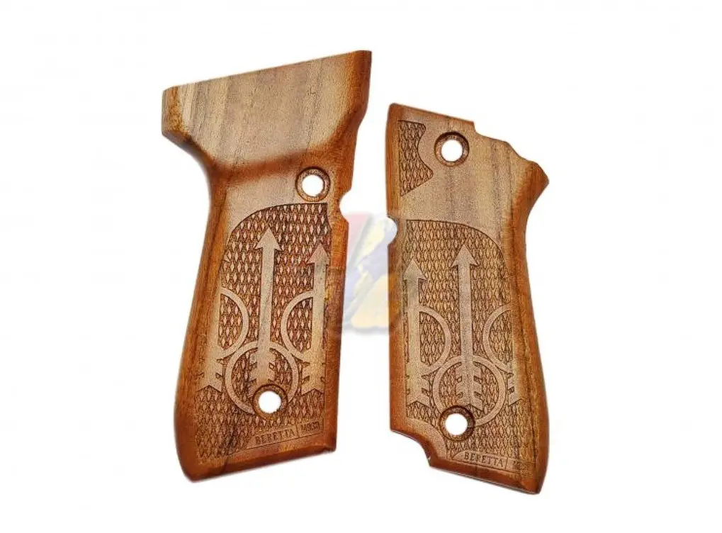 KIMPOI SHOP Hand Carved Type C Wood Grip for KSC M93R Series GBB (System 7)
