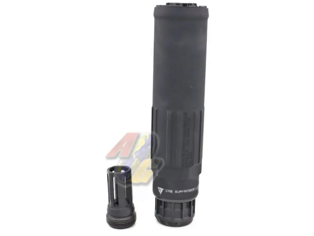 Airsoft Artisan CG SGI-6 Style Silencer with Birdcage Flash Hider (Black)