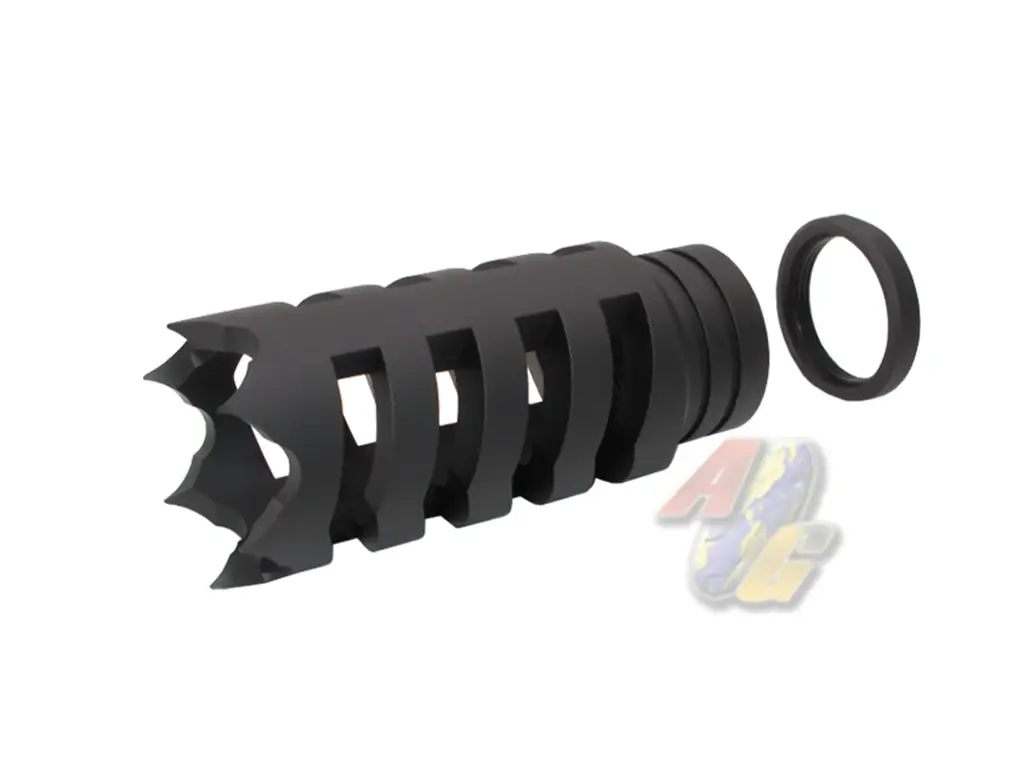 Wii Tech 6061 CNC Aluminum Shark 2 Flash Hider for Tokyo Marui Saiga-12K