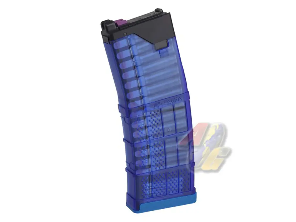 EMG Lancer Systems Licensed L5AWM 5.56 30 Rounds MWS Gas Magazine -Training Blue (by CYMA)