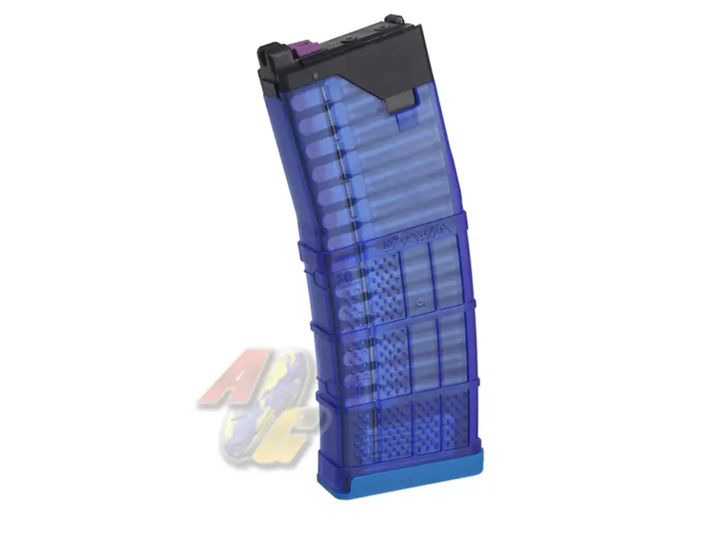 EMG Lancer Systems Licensed L5AWM 300BLK 30 Rounds MWS Gas Magazine - Training Blue (by CYMA)