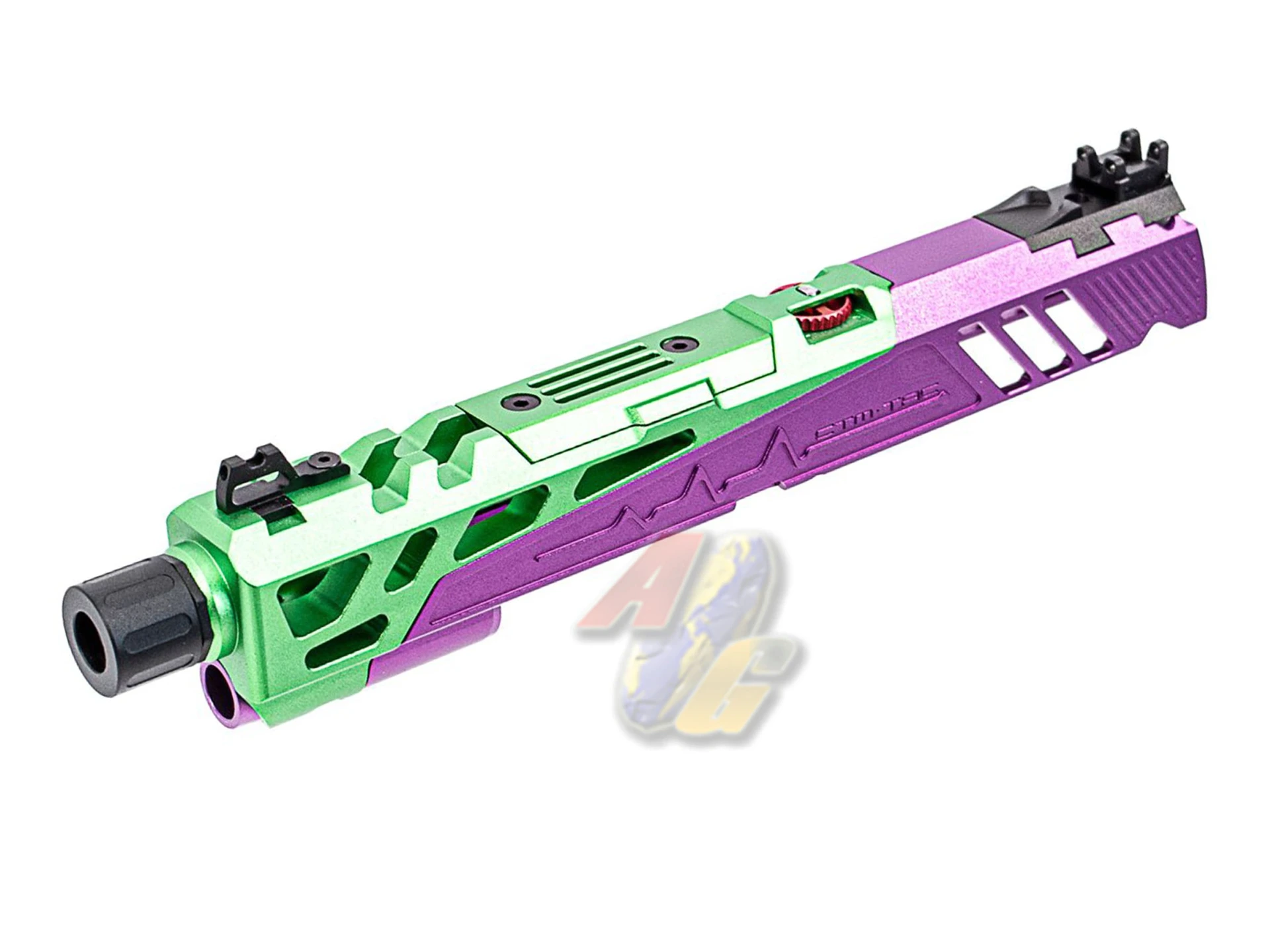 [CTM-0165] CTM Tac Flatline Split-Slide for Tokyo Marui Hi-Capa GBB Series - Green/ Puprle