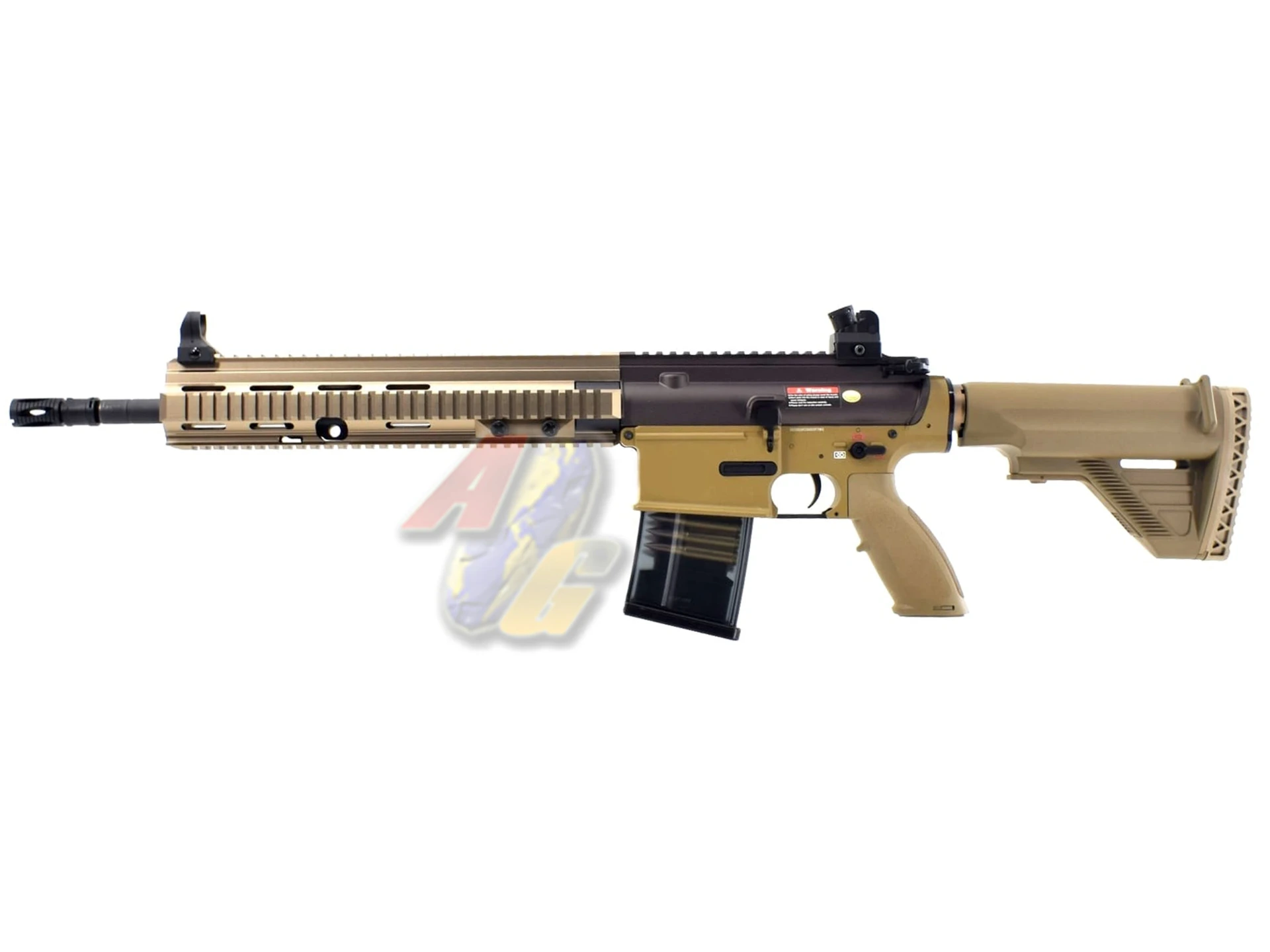 Golden Eagle 417 Full Metal AEG with Mosfet - 70 Rounds Mid-Cap MAG - Cerakote Tan