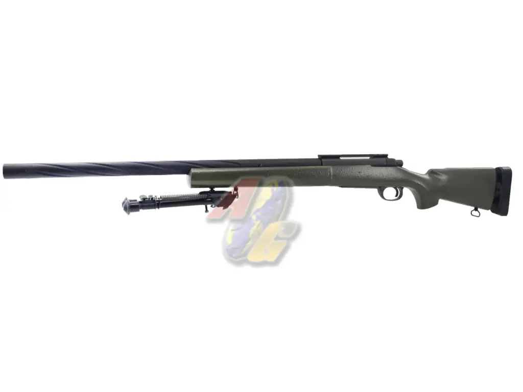 Snow Wolf M24 SWS Air-Cocking Bolt Action Sniper with Bipod (Oilve Drab/ Air-Cocking)