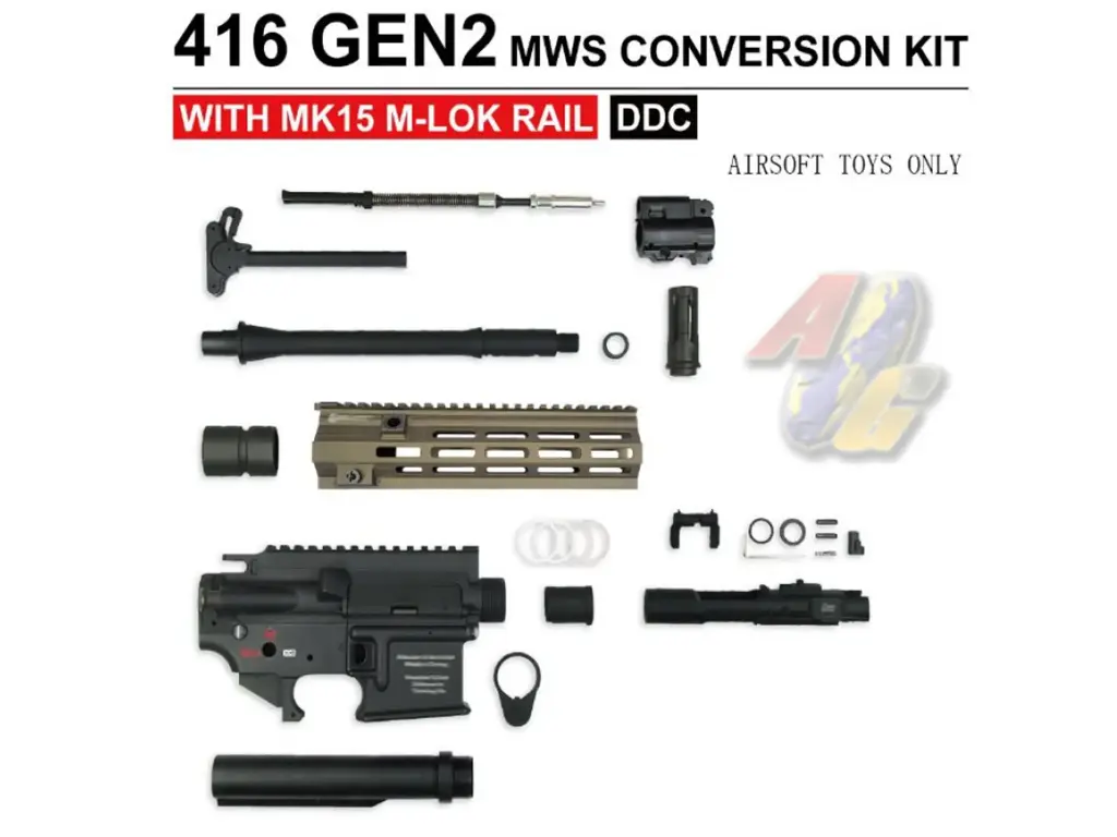 Angry Gun 416 Gen.2 MWS Conversion Kit for Tokyo Marui M4 MWS/ MTR/ MK15 GBB Series - DDC