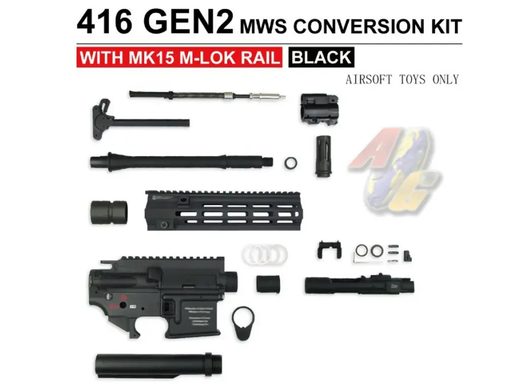 Angry Gun 416 Gen.2 MWS Conversion Kit for Tokyo Marui M4 Series GBB (MWS) (MTR) (MK15) (Black)