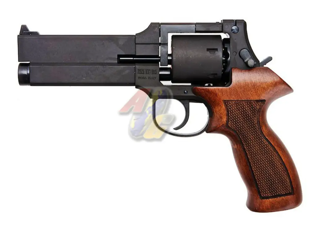 Marushin Mateba 5 inch Gas Revolver ( Black, Heavy Weight, Wood Grip )