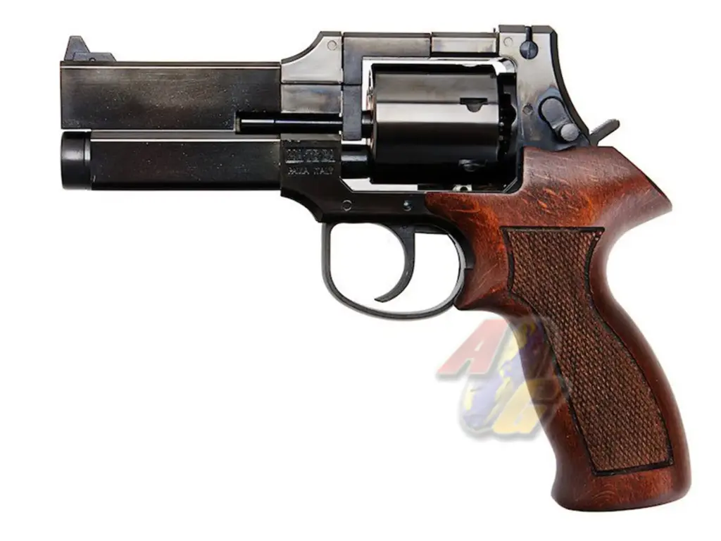 Marushin Mateba 4 inch Gas Revolver ( W Deep Black, Wood Grip )