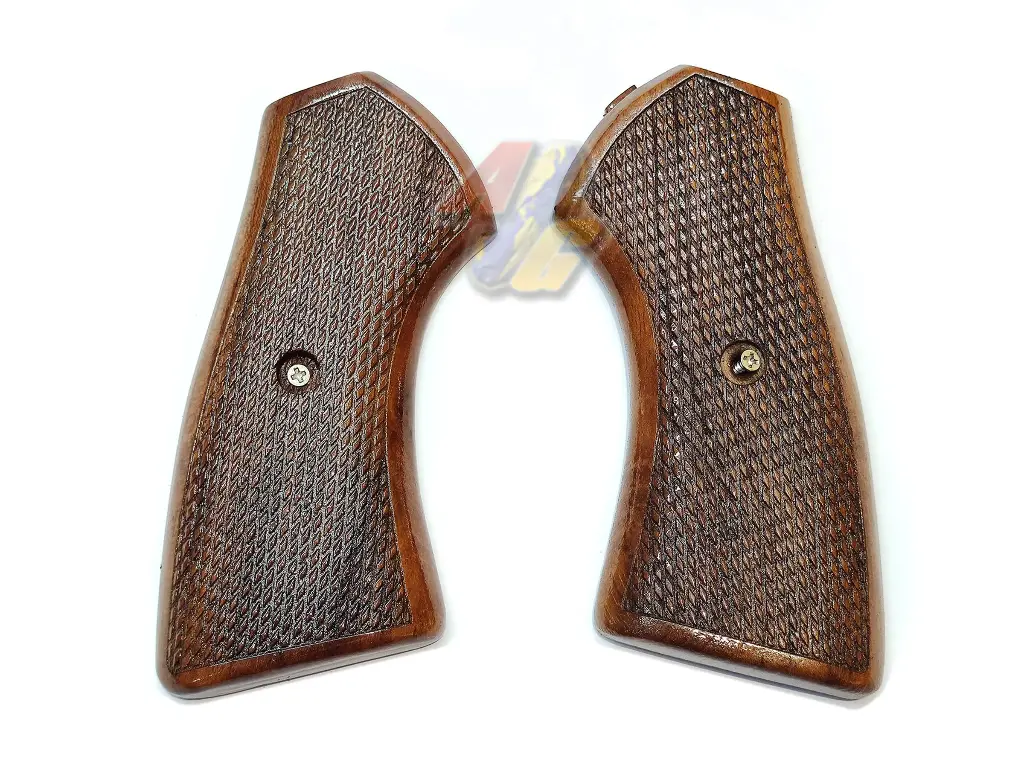 KIMPOI SHOP Carved Wood Grip Type A for WG Webley MK VI Series Co2 Revolver