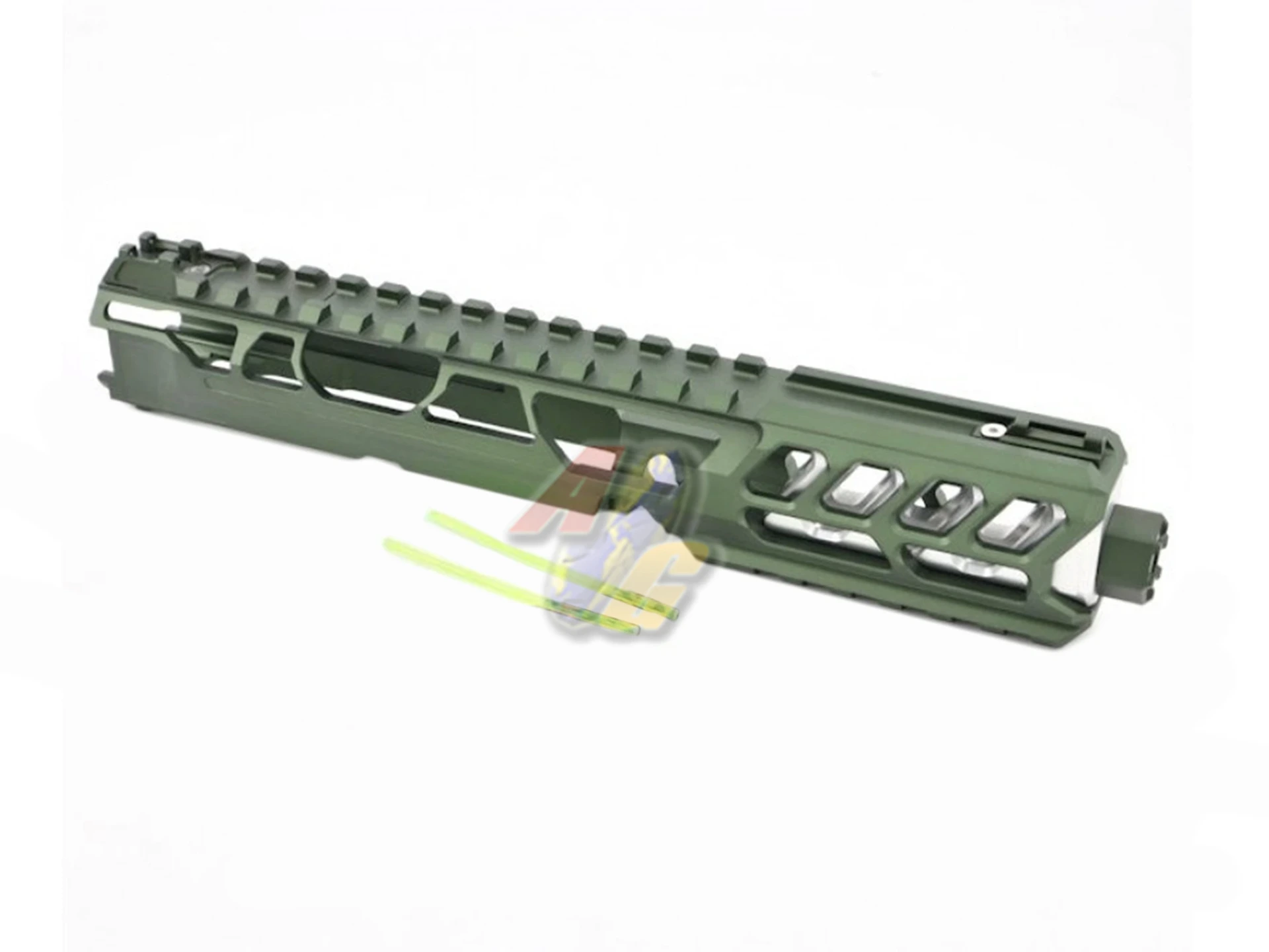 CTM Tac Fuku-2 CNC Aluminum Cut Out Upper Set Long Type for Action Army AAP-01 GBB - Green/ Silver