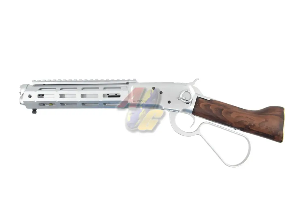 A&K M-Lok M1873 Sawed-Off Real Wood Gas Rifle - Silver