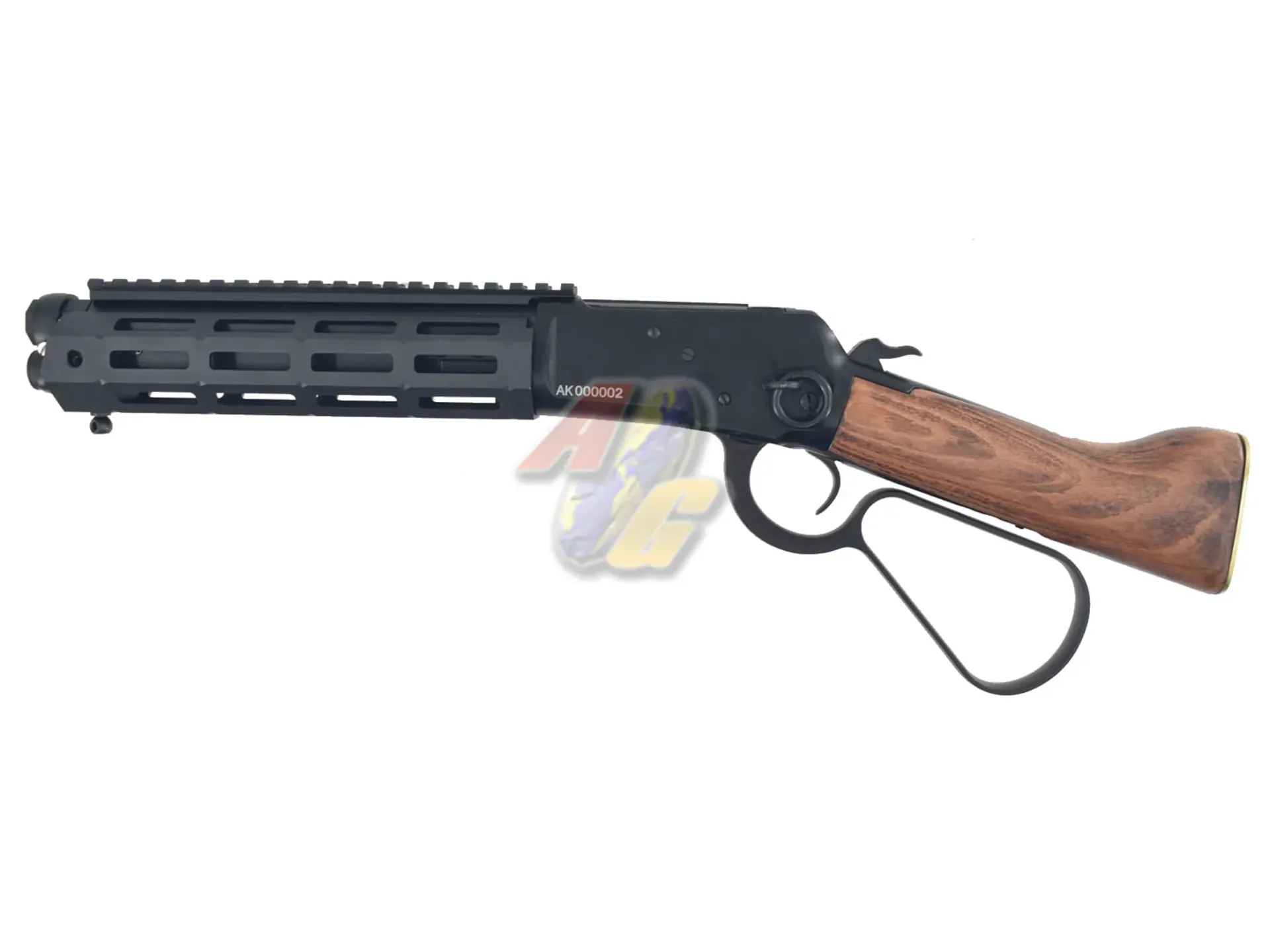 A&K M-Lok M1873 Sawed-Off Real Wood Gas Rifle - Black