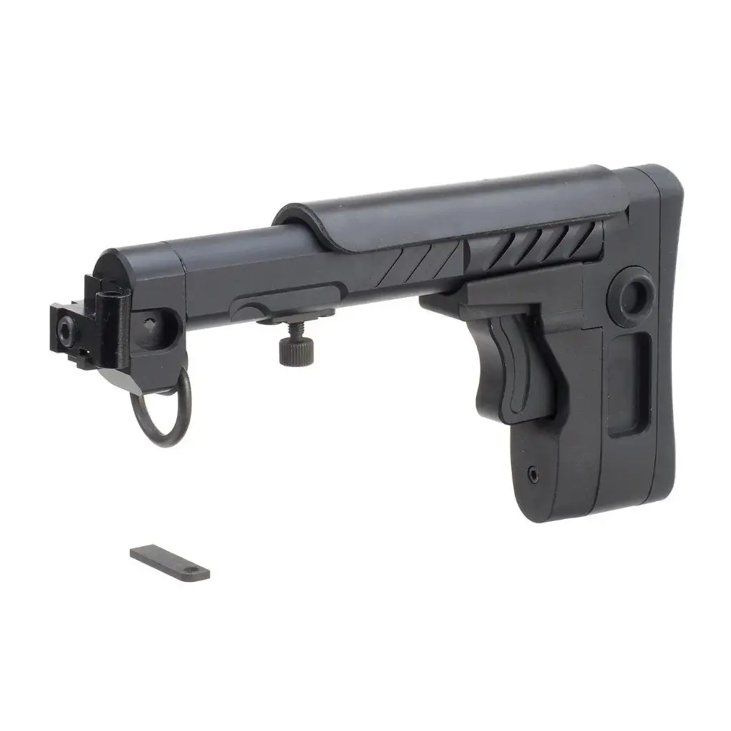 [5KU-277-BK-2] 5KU PT-3 AK Telescopic Side Foldable Buttstock Stock for E&L AK AEG Series - Black