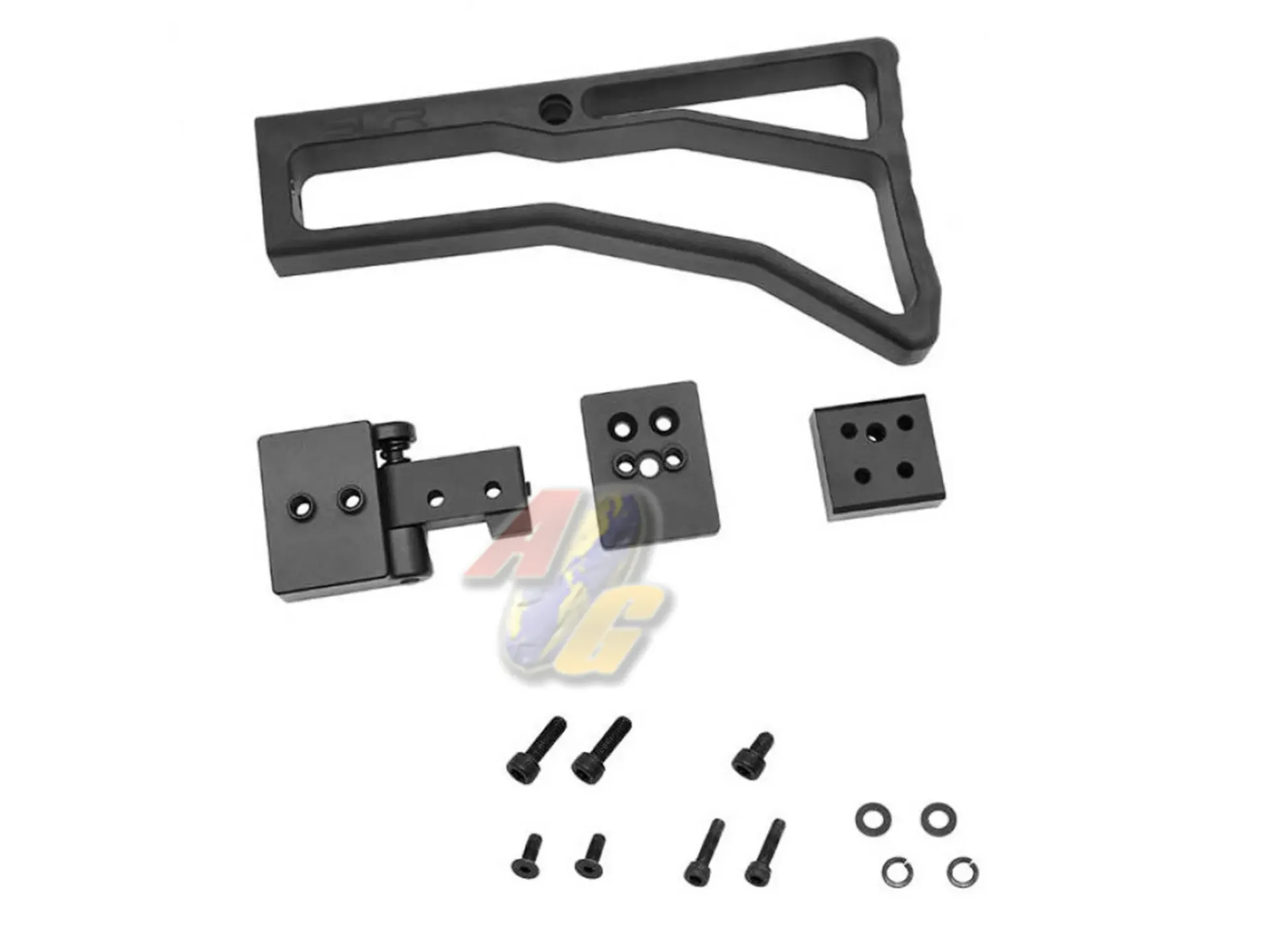 SLR Airsoftworks AK Billet Stock Assemble with Folding and Fixed Stock Adapters for GHK AKM GBB