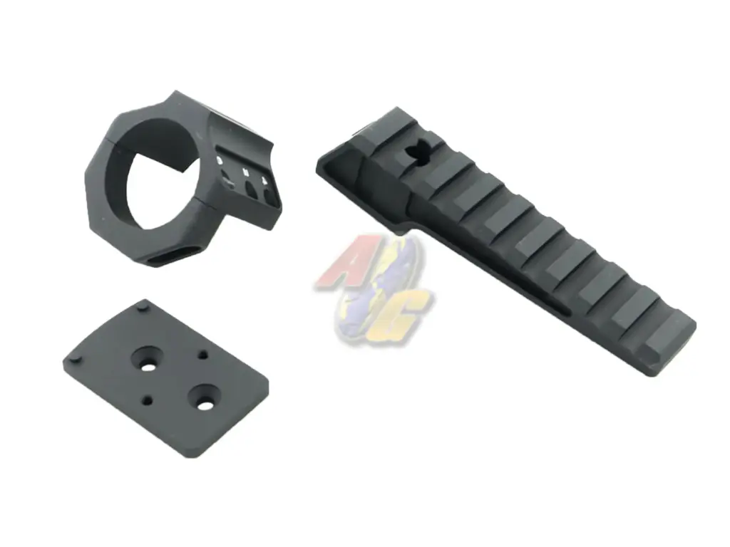 Airsoft Artisan BO Style One Accessory Ring Cap with Rail/ RMR Adapter (Black)