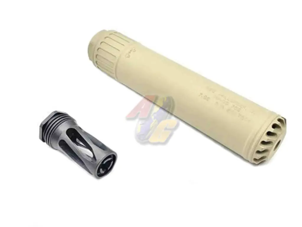 Angry Gun Tornado Dummy Silencer with Tornado MK16 Flash HIder (Acetech Blaster Module Tracer Ver.) (FDE)