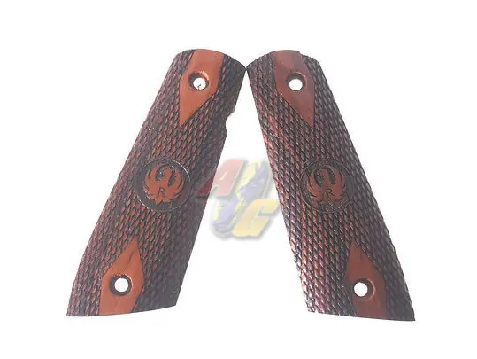 KIMPOI SHOP Ruger Style Wood Grip for AAP-01 GBB with Ruger Style Frame