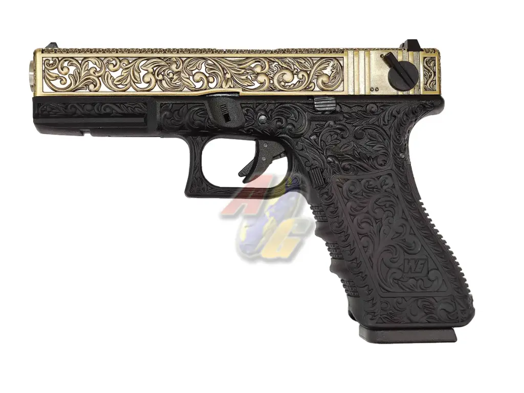WE G18C Floral Metal Slide GBB Pistol - BK
