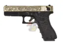 WE G18C Floral Metal Slide GBB Pistol - BK